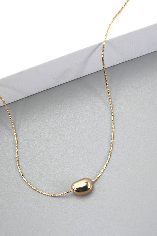 Gold Bean Charm Necklace