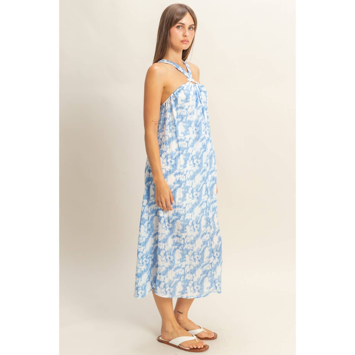 Halter Cross Neck Backless Maxi Dress