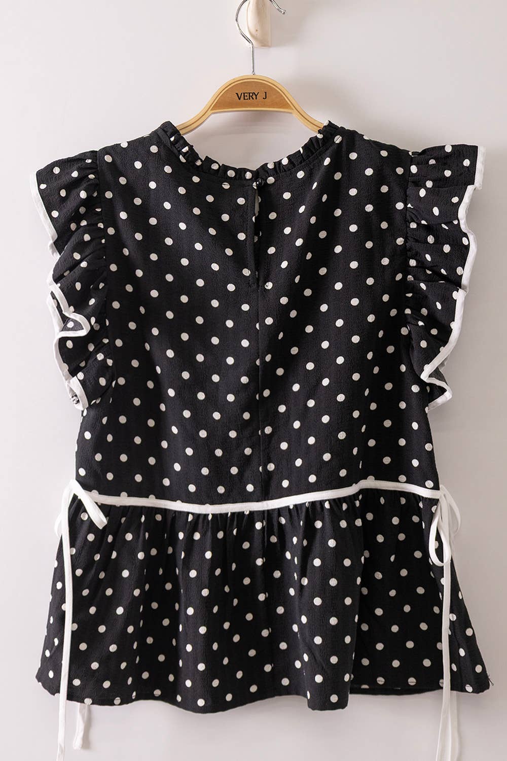 Romantic Polka Dot Ruffle Top