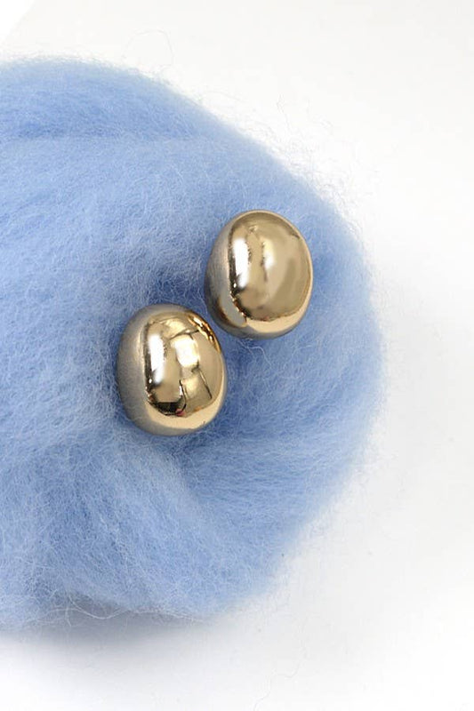 OVAL BALL SHAPE STUD EARRINGS