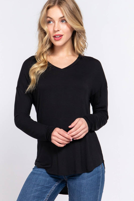 Long Sleeve V-Neck Addy Top