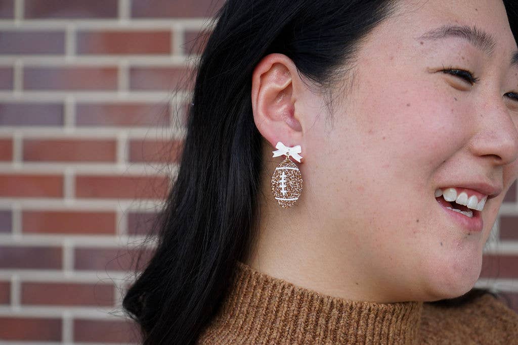 Bow Football Game Day Earrings