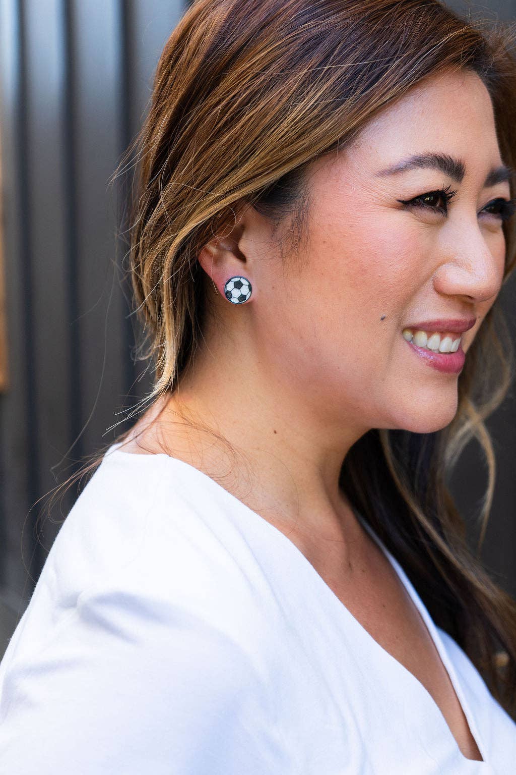 Glitter Soccer Ball Studs // Game Day, Jewelry, Earrings