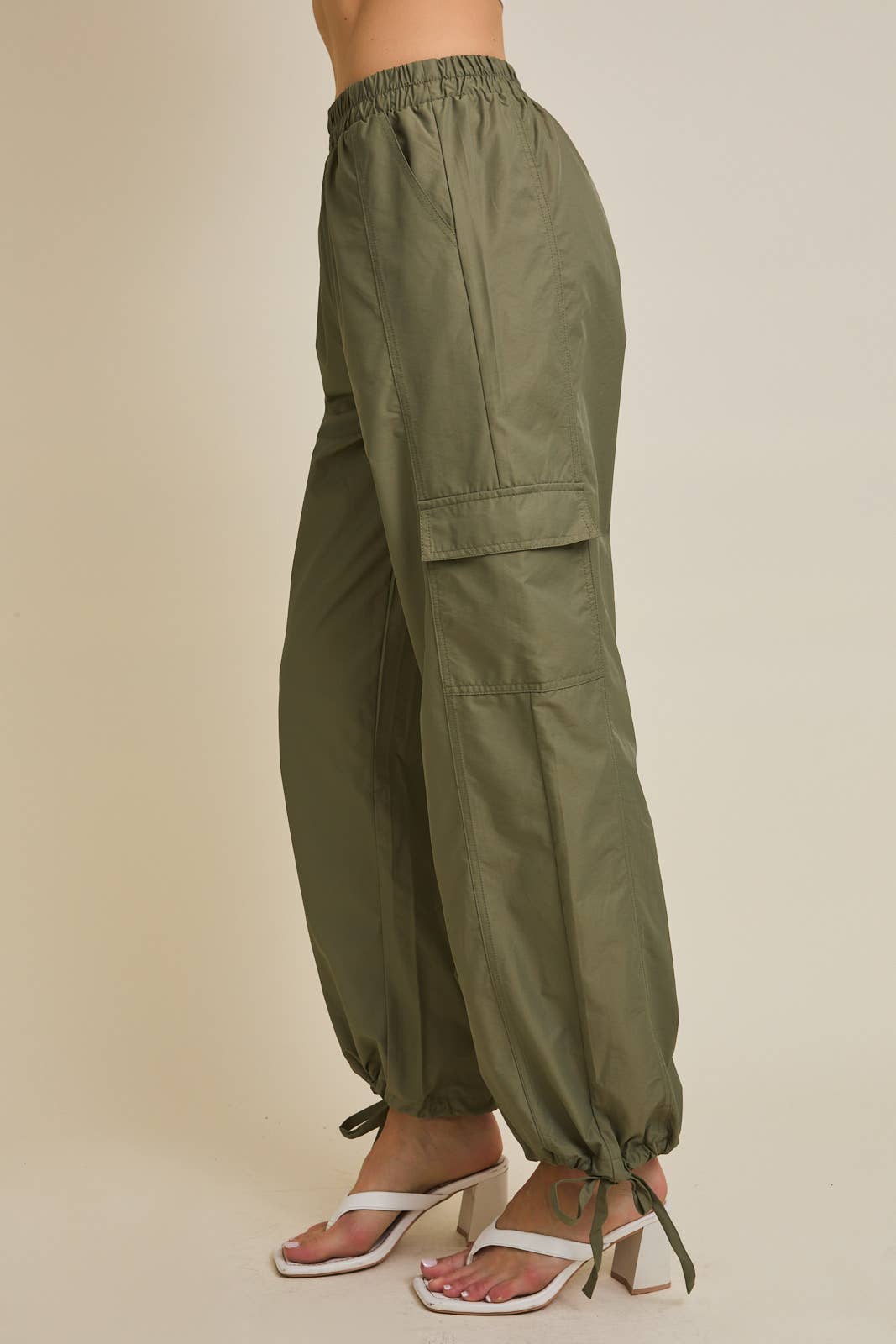 Olive Parachute Jogger Pants