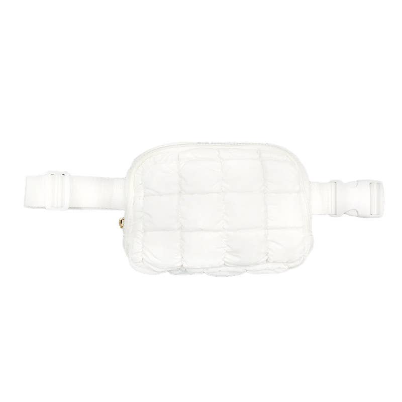 Clean White Puffer Belt Bag