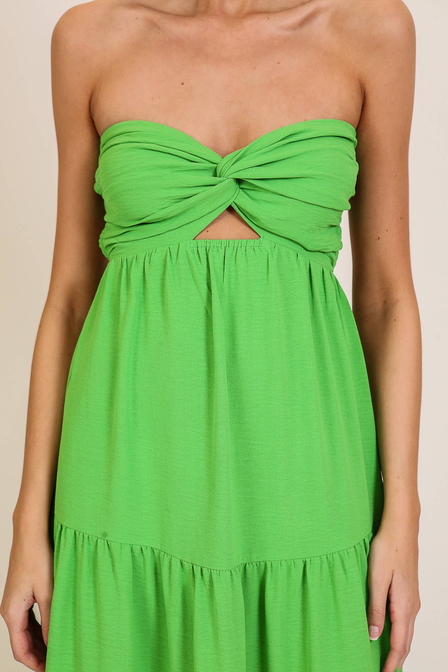 Lime Cutout Airflow Maxi Dress