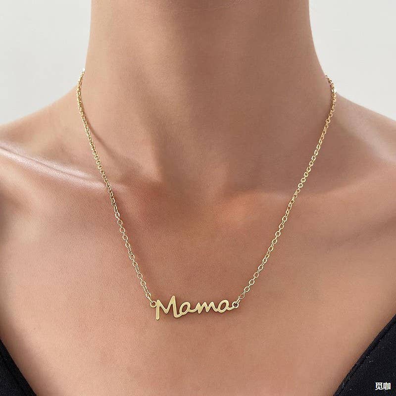 Gold Medium Mama Necklace