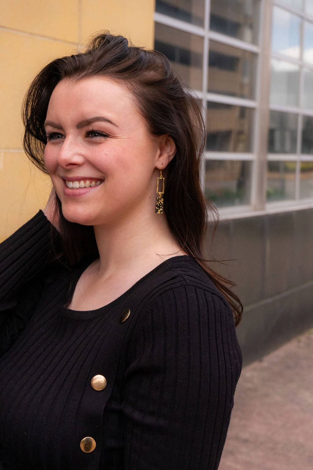 Black Gold Flake Earrings