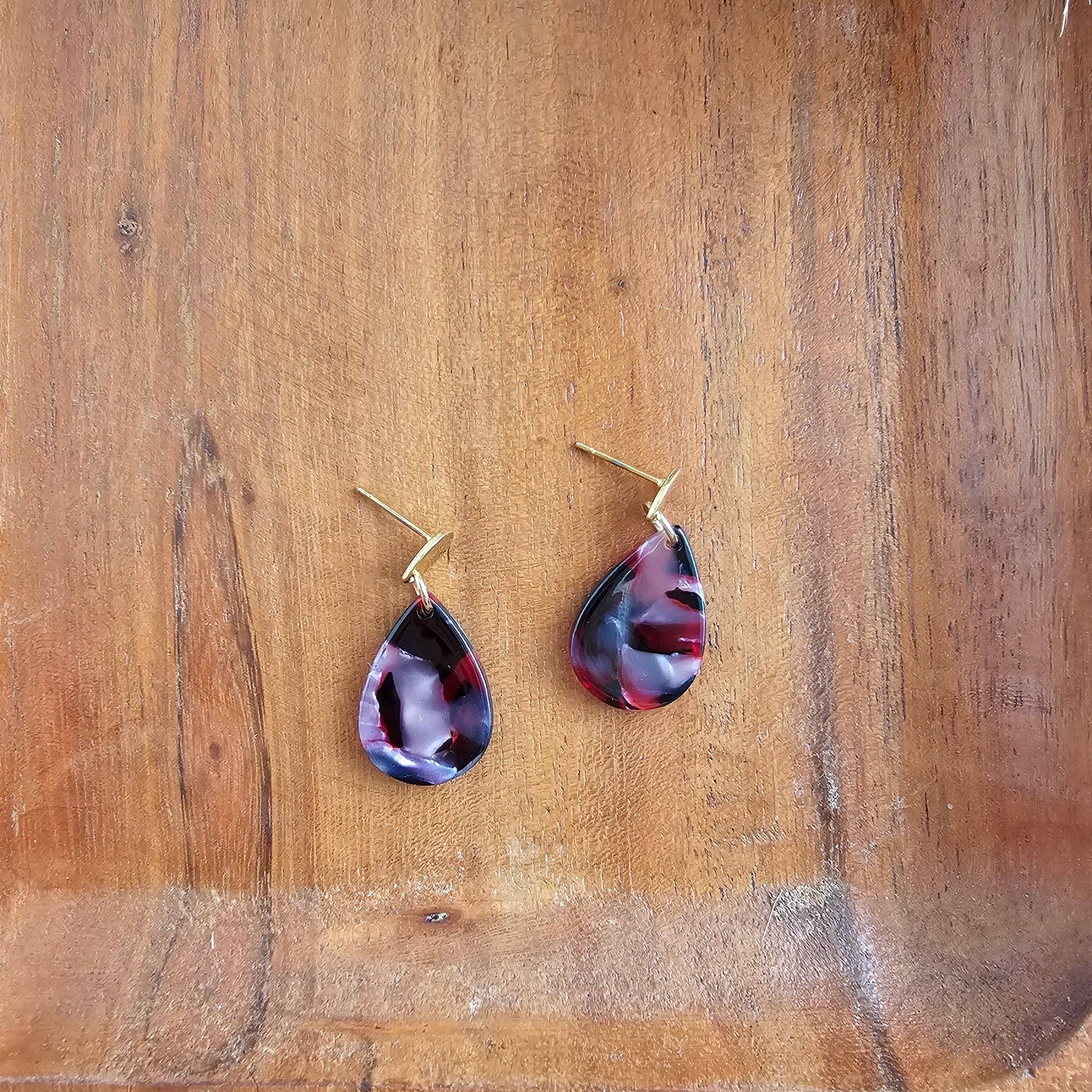 Burgundy Leah Drop Earrings