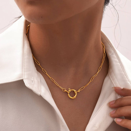Gold Circle Chain Necklace