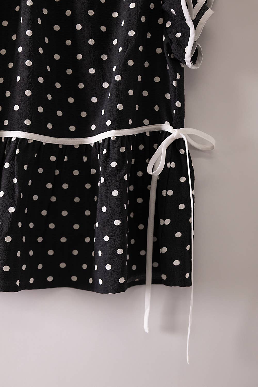 Romantic Polka Dot Ruffle Top