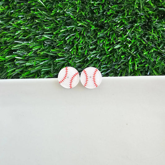 Baseball Glitter Game Day Stud Earrings