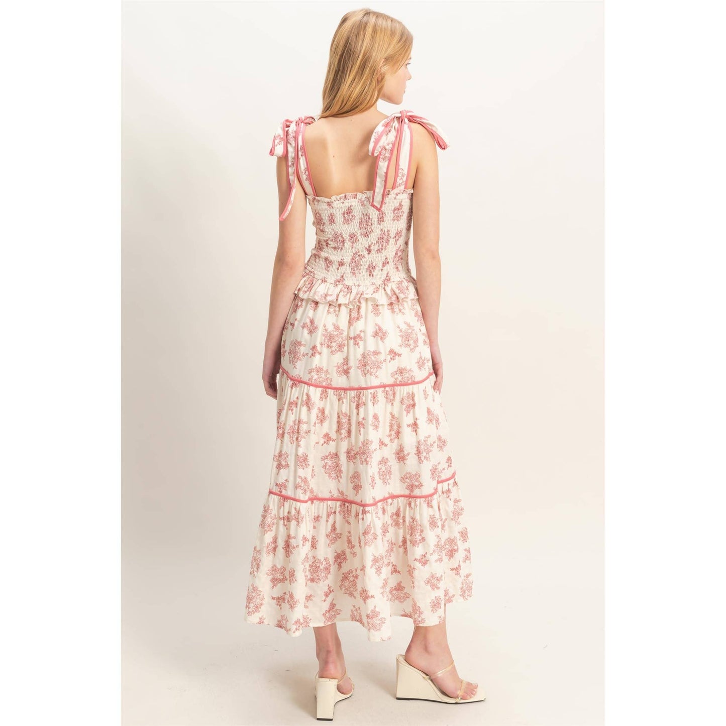 Pink Floral Tiered Sundress
