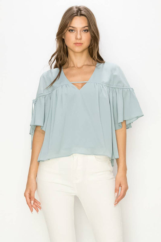 Shirring V-Neck Emma Top