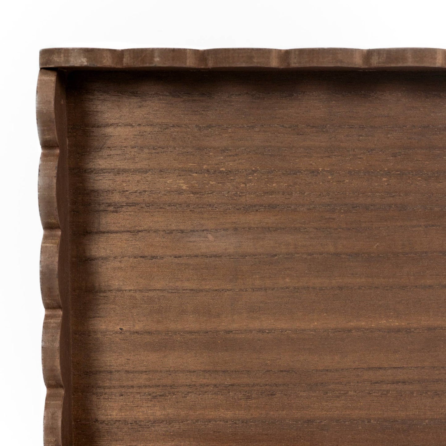 Espresso Wood Scallop Tray