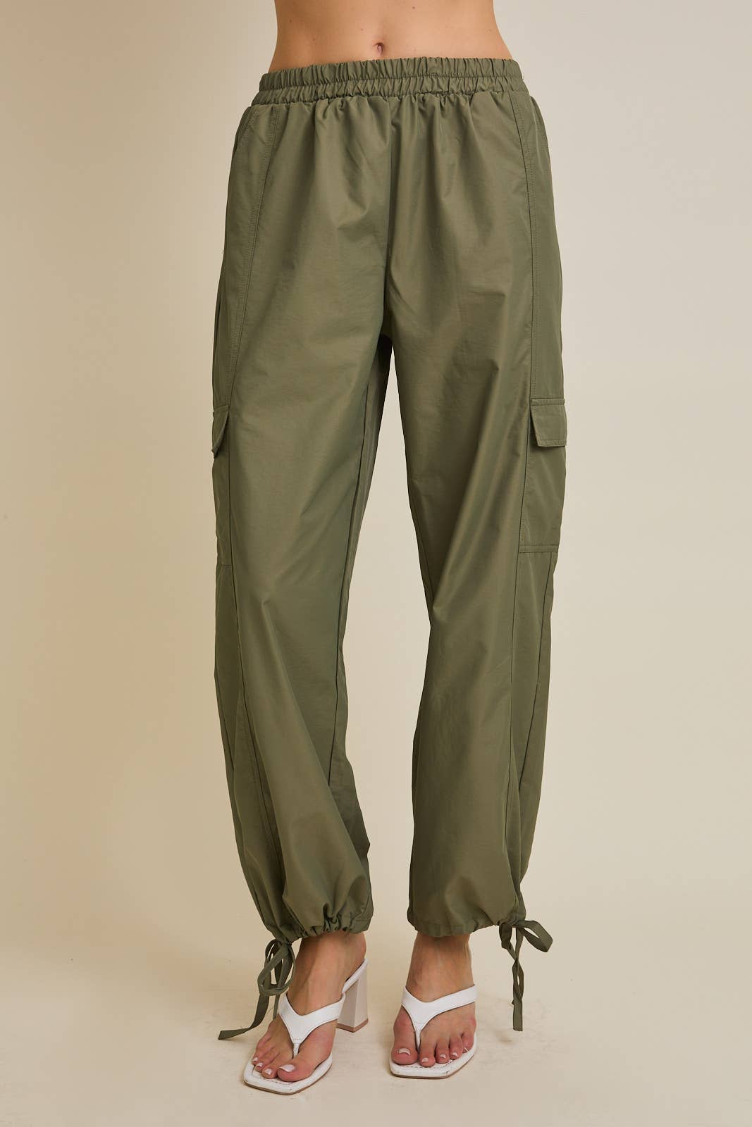 Olive Parachute Jogger Pants