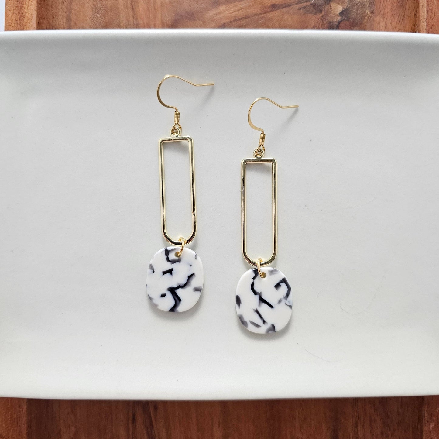 Mila Earrings - Marble